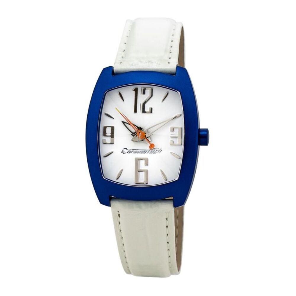 Chronotech Watch White Leather Strap Men White Watches